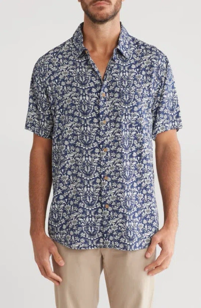 Union Venice Short Sleeve Print Relaxed Fit Shirt In Atlantic