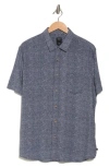 Union Venice Short Sleeve Print Relaxed Fit Shirt In True Navy