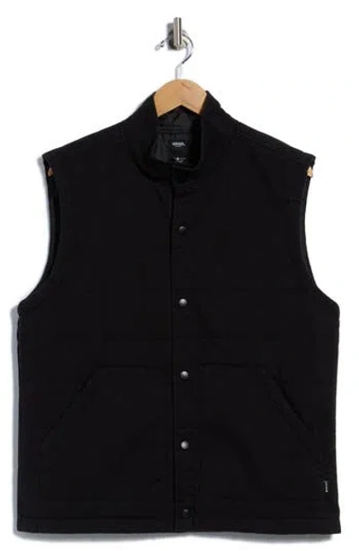 Union Wade Quilted Twill Vest In Black