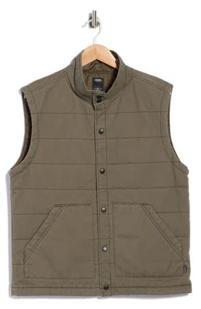 Union Wade Quilted Twill Vest In Cargo Green