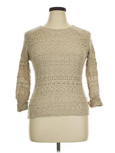 Pre-owned Unionbay 3/4 Sleeve Top Tan Boatneck Tops