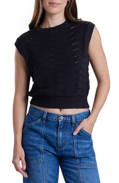 Unionbay Erika Cap Sleeve Cotton Sweater Vest In Black