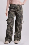 Unionbay Jude Camo Print High Waist Wide Leg Cargo Pants In Green