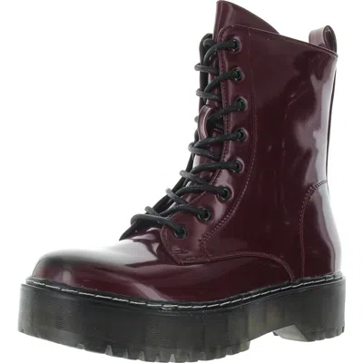 Unionbay Kiwi Womens Zipper Patent Combat & Lace-up Boots In Multi