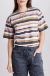 Unionbay Lewiston Nila Stripe Crop Cotton Jersey T-shirt In Multi