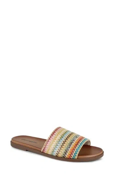 Unionbay Renee Slide Sandal In Natural Multi Raffia