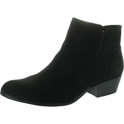 Unionbay Tavia Womens Zipper Faux Suede Booties In Black