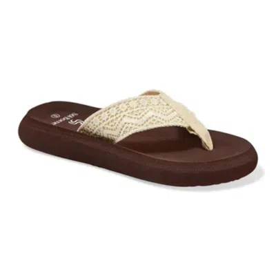 Unionbay Women's  Sunflower Sandals Natural Toe Post Slip-on Thong Gal1244 In Neutral