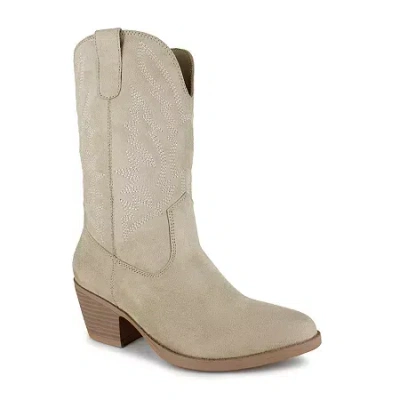 Unionbay Womens Dolly Stacked Heel Cowboy Boots In Multi