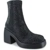 Unionbay Yael Rhinestone Platform Boot In Black/gunmetal