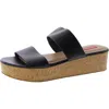 Unionbay Zozo Womens Faux Leather Slip On Slide Sandals In Black