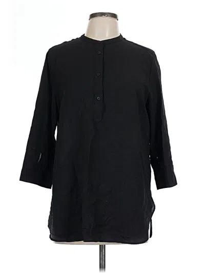 Pre-owned Uniqlo 3/4 Sleeve Blouse In Black