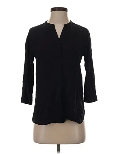 Pre-owned Uniqlo 3/4 Sleeve Blouse In Black