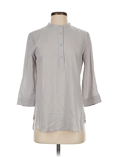 Pre-owned Uniqlo 3/4 Sleeve Blouse In Gray