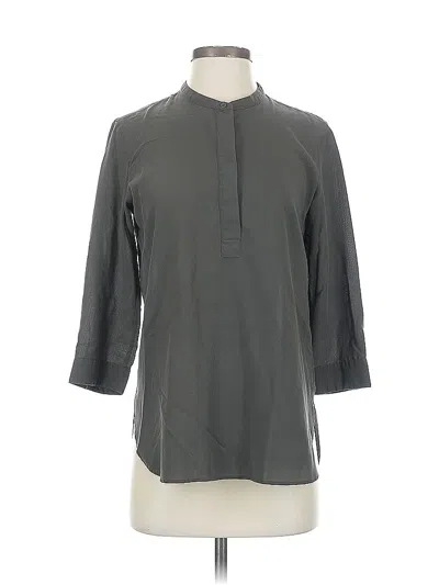 Pre-owned Uniqlo 3/4 Sleeve Blouse In Gray