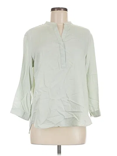 Pre-owned Uniqlo 3/4 Sleeve Blouse In Green