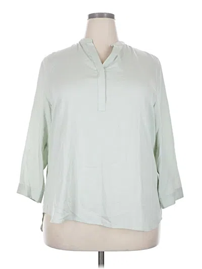 Pre-owned Uniqlo 3/4 Sleeve Blouse In Green