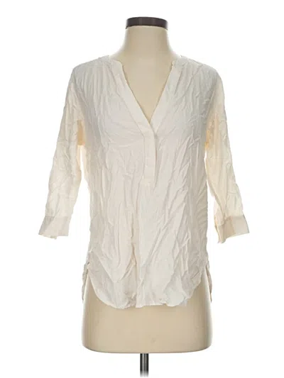 Pre-owned Uniqlo 3/4 Sleeve Blouse In Ivory