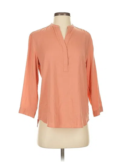 Pre-owned Uniqlo 3/4 Sleeve Blouse In Orange
