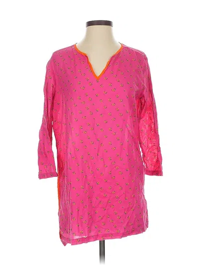 Pre-owned Uniqlo 3/4 Sleeve Blouse In Pink
