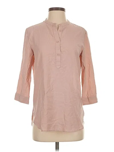 Pre-owned Uniqlo 3/4 Sleeve Blouse In Pink