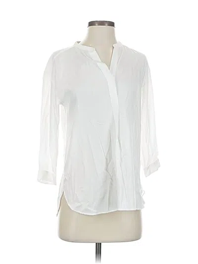 Pre-owned Uniqlo 3/4 Sleeve Blouse In White