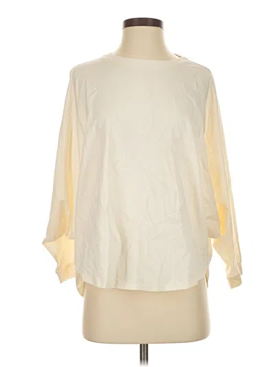 Pre-owned Uniqlo 3/4 Sleeve Blouse In White