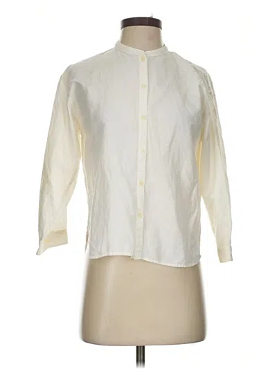 Pre-owned Uniqlo 3/4 Sleeve Blouse In White