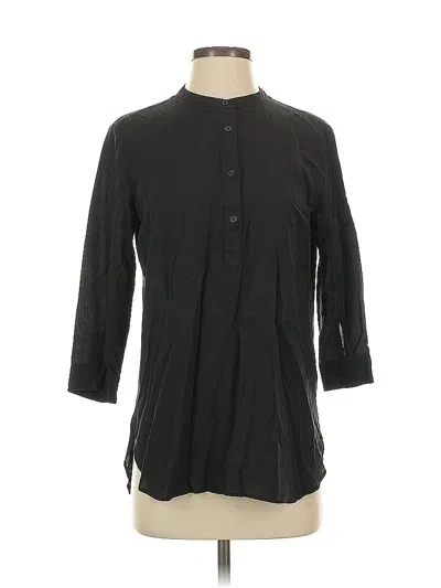Pre-owned Uniqlo 3/4 Sleeve Button Down Shirt In Black
