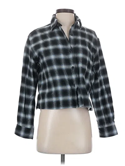Pre-owned Uniqlo 3/4 Sleeve Button Down Shirt In Black