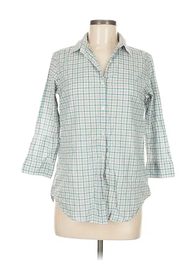 Pre-owned Uniqlo 3/4 Sleeve Button Down Shirt In Blue