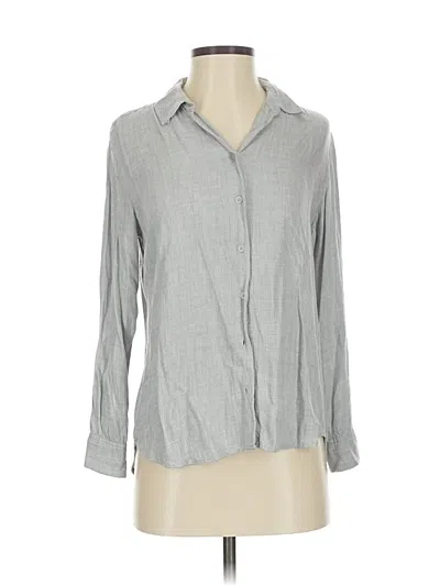 Pre-owned Uniqlo 3/4 Sleeve Button Down Shirt In Gray