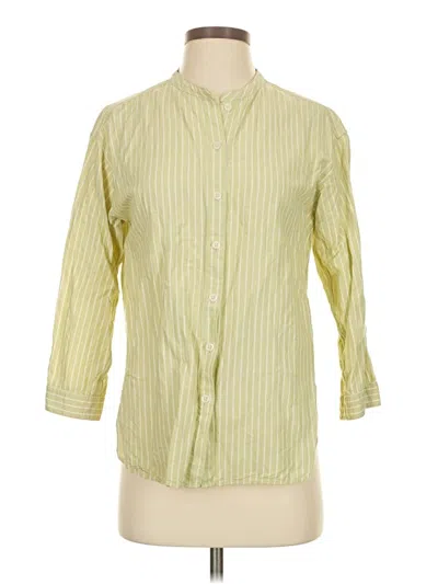Pre-owned Uniqlo 3/4 Sleeve Button Down Shirt In Green