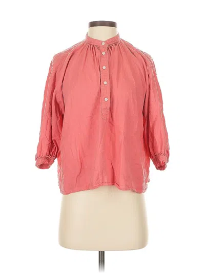 Pre-owned Uniqlo 3/4 Sleeve Button Down Shirt In Pink