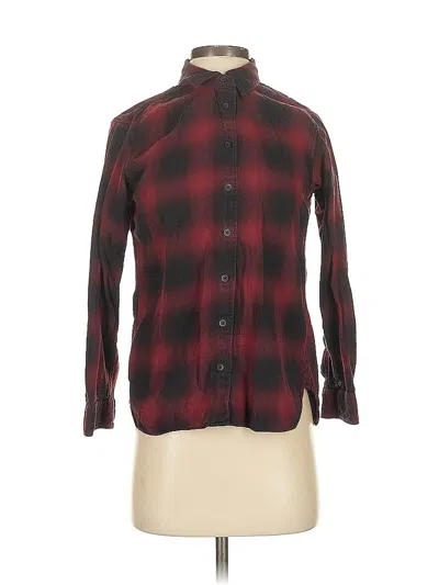 Pre-owned Uniqlo 3/4 Sleeve Button Down Shirt In Red