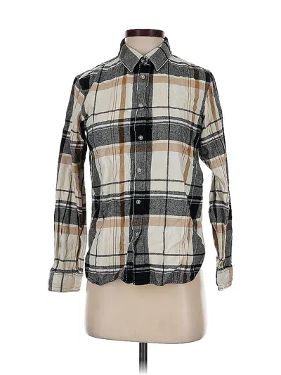 Pre-owned Uniqlo 3/4 Sleeve Button Down Shirt In White