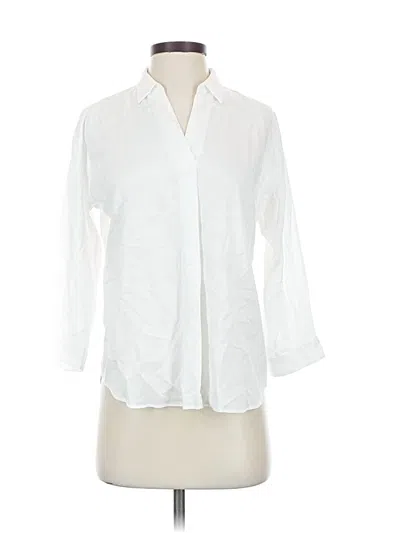 Pre-owned Uniqlo 3/4 Sleeve Button Down Shirt In White