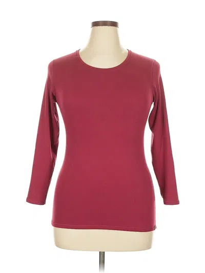 Pre-owned Uniqlo 3/4 Sleeve T-shirt In Burgundy