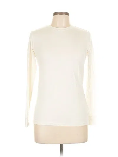 Pre-owned Uniqlo 3/4 Sleeve T-shirt In White