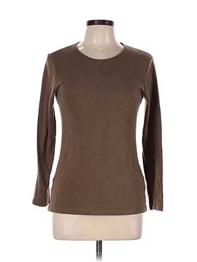Pre-owned Uniqlo 3/4 Sleeve T-shirt In Brown