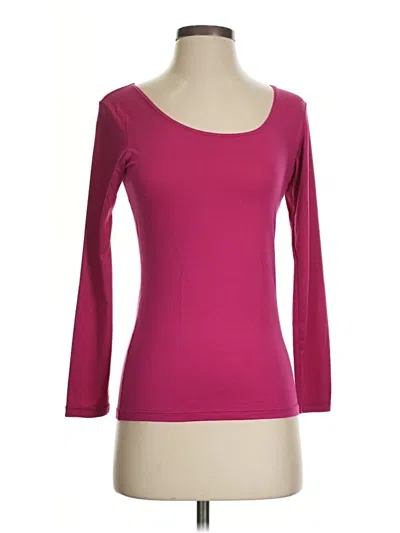 Pre-owned Uniqlo 3/4 Sleeve T-shirt In Burgundy
