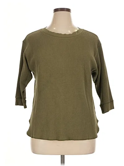 Pre-owned Uniqlo 3/4 Sleeve T-shirt In Green
