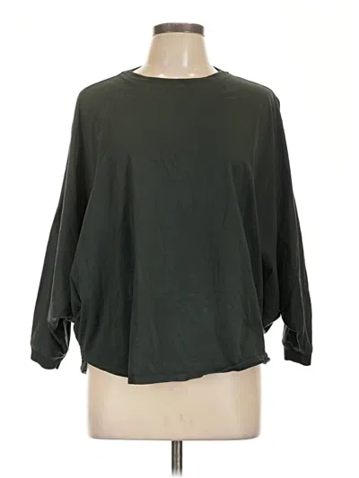 Pre-owned Uniqlo 3/4 Sleeve T-shirt In Green