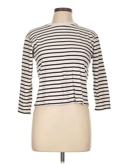 Pre-owned Uniqlo 3/4 Sleeve T-shirt In Ivory