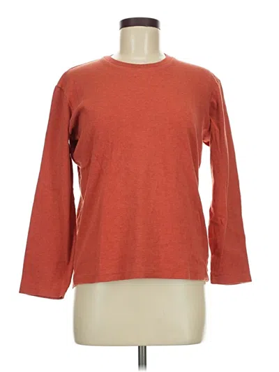 Pre-owned Uniqlo 3/4 Sleeve T-shirt In Orange