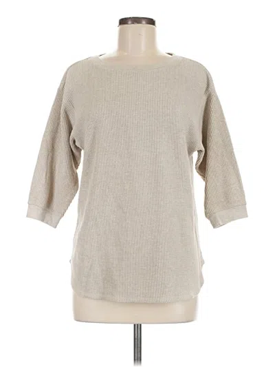 Pre-owned Uniqlo 3/4 Sleeve T-shirt In Tan