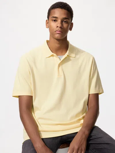 Uniqlo Airism Cotton Pique Polo Shirt Yellow 3xl  Us