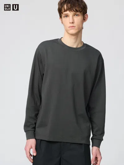 Uniqlo Airism Cotton T-shirt Long Sleeve Dark Gray 3xl  Us