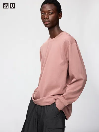 Uniqlo Airism Cotton T-shirt Long Sleeve Pink 2xl  Us