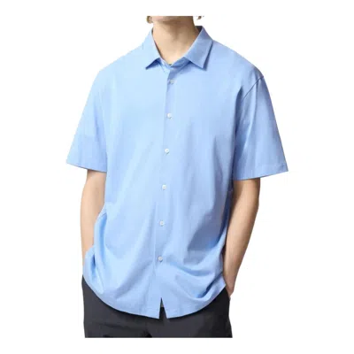 Uniqlo Airism Shirt-style Polo Shirt 'blue'